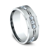 14K White Gold 6mm/8mm Comfort-Fit Diamond Wedding Band