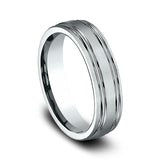 14K White Gold 6mm Comfort-Fit Design Wedding Band
