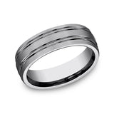 Tungsten 7mm Comfort-Fit Design Wedding Band