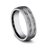 Tungsten 7mm Comfort-Fit Design Wedding Band