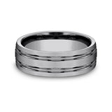 Tungsten 7mm Comfort-Fit Design Wedding Band