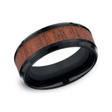 Black Cobalt 8mm Comfort-Fit Design Wedding Band