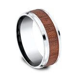 Cobalt and Rosewood Comfort-Fit Design Wedding Band