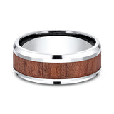 Cobalt and Rosewood Comfort-Fit Design Wedding Band