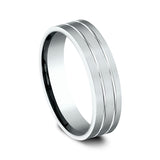 14K White Gold 6mm Comfort-Fit Design Wedding Ring