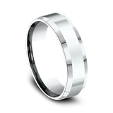 14K White Gold Comfort-Fit Design Wedding Band