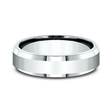 14K White Gold Comfort-Fit Design Wedding Band