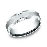14K White Gold Comfort-Fit Design Wedding Band