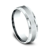 14K White Gold Comfort-Fit Design Wedding Band