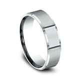 14K White Gold 6mm/8mm Comfort-Fit Design Wedding Ring