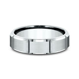 14K White Gold 6mm/8mm Comfort-Fit Design Wedding Ring