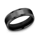Black Titanium 7mm Comfort-fit Design Wedding Band