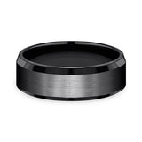 Black Titanium 7mm Comfort-fit Design Wedding Band