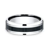 Cobalt and Ceramic 7mm Comfort-Fit Design Wedding Band