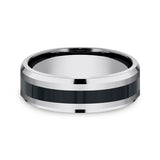 Tungsten and Seranite 7mm Two-Tone Comfort-Fit Wedding Band