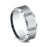 14K White Gold 6mm/8mm Comfort-Fit Design Wedding Ring