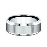 14K White Gold 6mm/8mm Comfort-Fit Design Wedding Ring