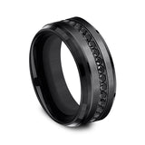 Black Titanium 9mm Comfort-Fit Design Wedding Band