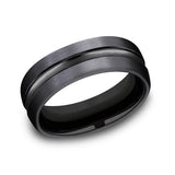 Black Titanium 7.5mm Comfort-Fit Design Wedding Band