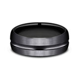 Black Titanium 7.5mm Comfort-Fit Design Wedding Band