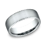 14K White Gold 7.5mm Comfort-Fit Design Wedding Band