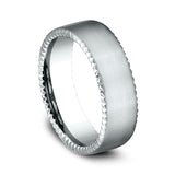 14K White Gold 7.5mm Comfort-Fit Design Wedding Band