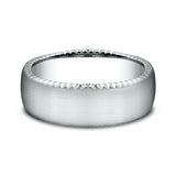 14K White Gold 7.5mm Comfort-Fit Design Wedding Band