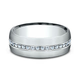 14K White Gold/Yellow Gold/Rose Gold Comfort-Fit Diamond Wedding Ring