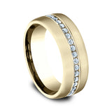 14K White Gold/Yellow Gold/Rose Gold Comfort-Fit Diamond Wedding Ring