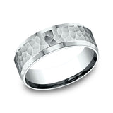 14K White Gold 7.5mm Comfort-Fit Design Wedding Ring