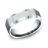 14K White Gold 7mm Comfort-Fit Design Wedding Band