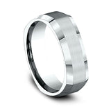 14K White Gold 7mm Comfort-Fit Design Wedding Band