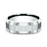 14K White Gold 7mm Comfort-Fit Design Wedding Band
