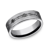 Tungsten 7mm Comfort-Fit Design Wedding Band