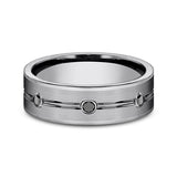 Tungsten 7mm Comfort-Fit Design Wedding Band