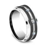 Cobalt 9mm Comfort-Fit Diamond Wedding Ring