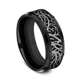 Tantalum and Black Titanium 8mm Comfort-fit Design Wedding Band