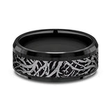 Tantalum and Black Titanium 8mm Comfort-fit Design Wedding Band