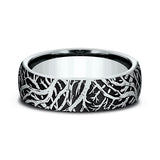 14K White Gold 6.5mm Comfort-Fit Design Wedding Band