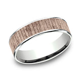 Two Tone 6.5mm Comfort-Fit Design Wedding Ring