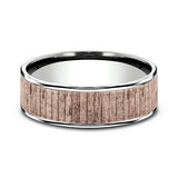 Two Tone 6.5mm Comfort-Fit Design Wedding Ring