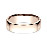 14K White Gold/Yellow Gold/Rose Gold 6.5mm European Comfort-Fit Wedding Ring