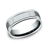 14K White Gold 7mm Comfort-Fit Design Wedding Ring
