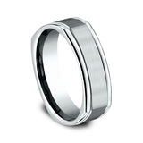 14K White Gold 7mm Comfort-Fit Design Wedding Ring