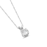 Diamond Pendant in 14KT White Gold Chain ( 0.65ct tw dia )