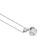 Diamond Pendant in 14KT White Gold Chain ( 0.65ct tw dia )