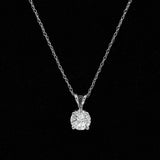 Diamond Pendant in 14KT White Gold Chain ( 0.65ct tw dia )