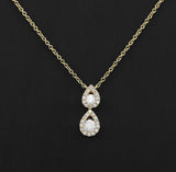 Double Drop Diamond Necklace in 14KT Yellow Gold ( 0.25ct tw dia )