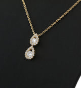Double Drop Diamond Necklace in 14KT Yellow Gold ( 0.25ct tw dia )