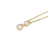 Double Drop Diamond Necklace in 14KT Yellow Gold ( 0.25ct tw dia )